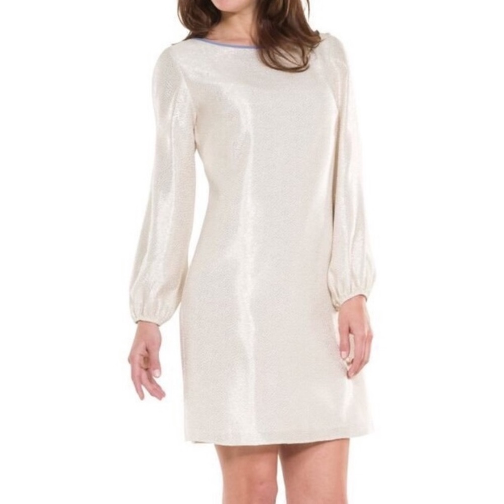 Sail to Sable metallic gold silk textured dress
